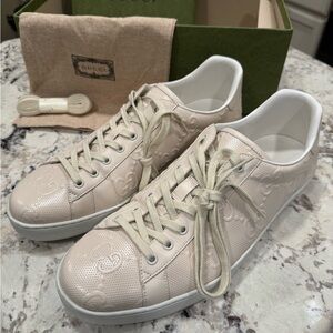 Gucci Embossed Leather Sneakers